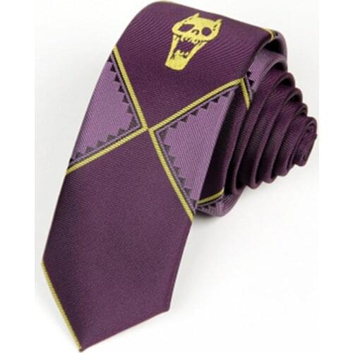 Anime JoJ Bizarre Adventure Necktie KILLER QUEEN Kira Yoshikage Skull Neck Tie Halloween Cosplay Costumes Accessories