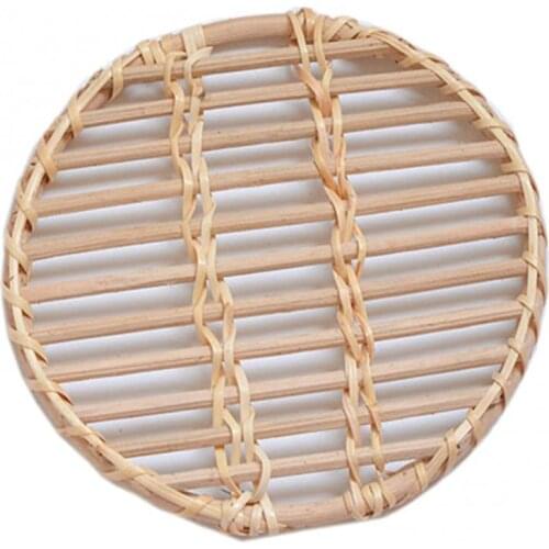 Hot Sale 60% Rattan Woven Storage Tray Snacks Coffee Table Mat Photography Props Home Decor