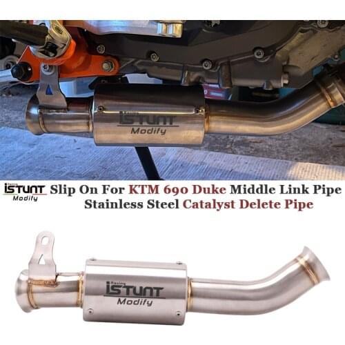 Husqvarna 701 Svartpilen 2019 2020 Motorcycle Exhaust Modified Middle Link Pipe Catalyst Delete Pipe For KTM 690 Duke