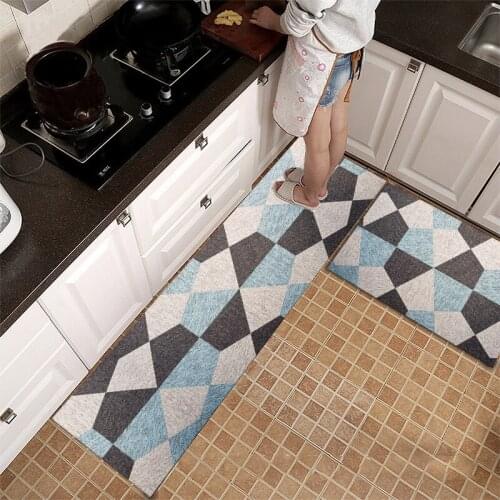 Fashionable Simple Nordic StyleWaterproof Kitchen Floor Mat Household Carpet Long Strip Door Mat Modern Home Decor