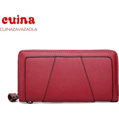 Fashion Female Wallet Pu Leather Long Purse Black Blue Green Gray Famous Brand Designer Wallet Women Quality Female Purse