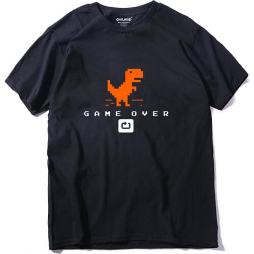 COOLMIND 100% cotton you are off line tshirt male summer loose t-shirt tee shirt men short sleeve dino t shirt