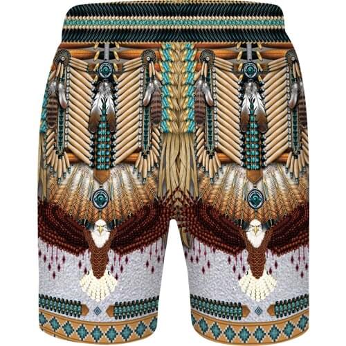 Indian Style 3D Print Swimwear Men Swimming Trunks Quick Dry Surf Board Beach Shorts Man Lined Swimsuits Sunga Bermuda Masculina