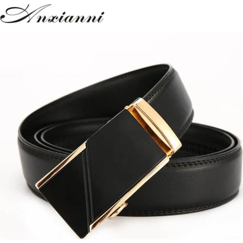 Anxianni Designer Belts For Men High Quality Metal Automatic Buckle Men Strap Luxury Genuine Leather Belt