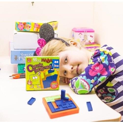 Building Preschool Classic Tangram Logical Thinking Board Game With Kid-Friendly Case Featuring 46 Challenges For Ages 4
