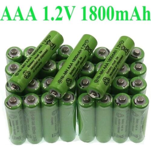 Aaa Oplaadbare Batterij Ni-Mh 1.2 V Nieuwe 100% Aaa 1800 Mah 1.2V Oplaadbare 2A Batterij
