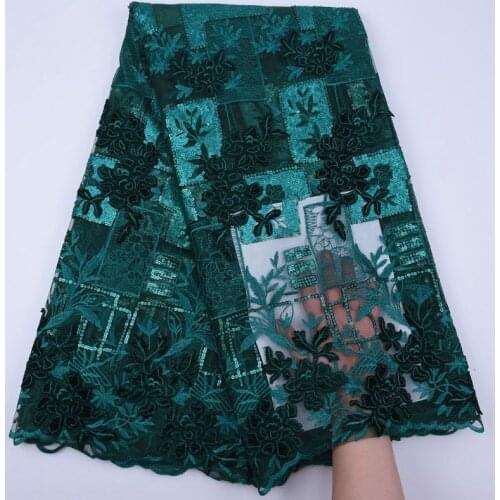New French Nigerian Sequins Net Lace African Velvet Tulle Mesh Sequence Lace Fabric High Quality Lace For Wedding Dress S1752