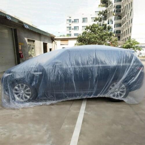 Disposable Car Cover Waterproof Transparent Plastic Dustproof Cover Auto Rain Covers