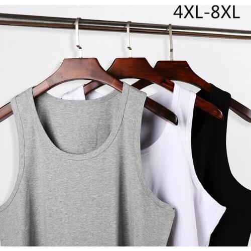 Sleeveless Sexy Underwear Men Big Size Basic Solid Color Undershirt Cotton Man Clothes Black Gray 4XL 5XL 6XL Mens Vest Loose