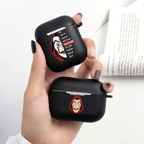 For Apple AirPods 1 2 Pro Case Money Heist Silicone Matte Earphone Funda For AirPods 3 1/2 Charging BOX Pro La Casa De Papel Bag