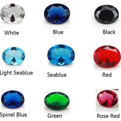 9 Colors 100pcs 2x3~13x18mm Oval Shape White,pink, Rose Red, Black, Green Loose Bead Glass stone For Jewelry DIY