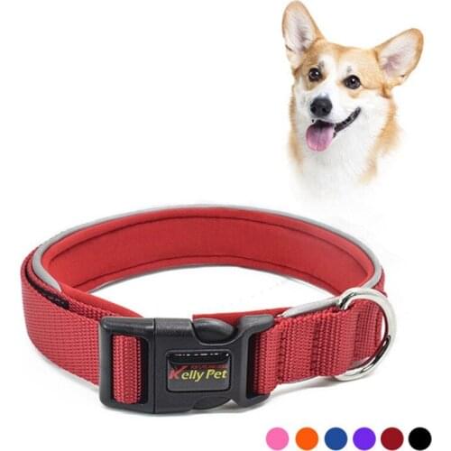 Reflective Dog Collar With Safety Lock Adjustable Nylon Pet Collar Suitable For Small Medium And Large Dogs