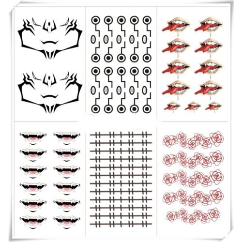 Brdwn Jujutsu Kaisen Unisex Yuji Itadori Toge Inumaki Cosplay Tattoo Stickers