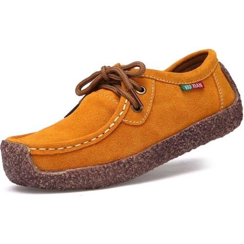 Fashion Womens Flat Shoes 100% Genuine Leather Woman Shoes Flats Casual Loafers Soft Slip On Moccasins Lady Driving Shoes