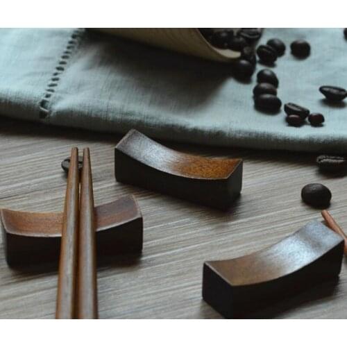 Japanese Wooden Pillow Types Chopsticks Rest Spoon Chopsticks Tableware Holder Rack Stand LX4317