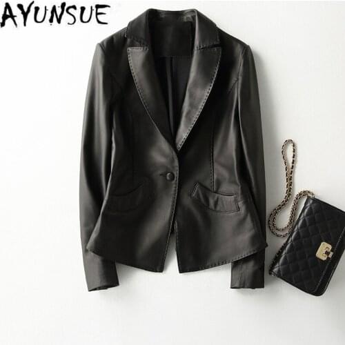 AYUNSUE Womens Real Leather Jacket Coat Female Sheepskin Clothing 2020 Spring Autumn Slim Chaqueta Cuero Mujer Pph471