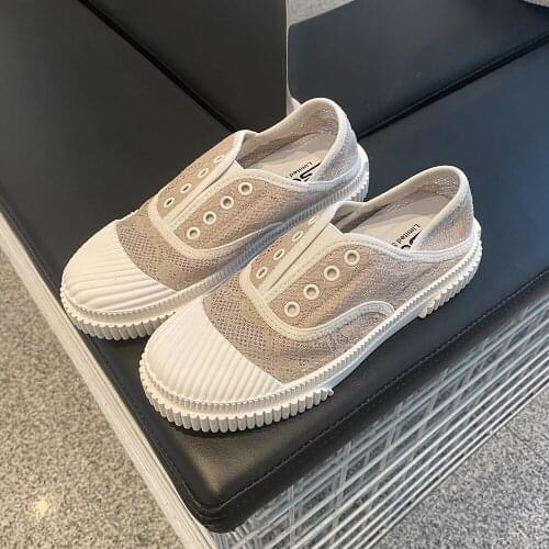 Women Sneakers Flat Platform shoes outdoor slippers Fashion Lace Canvas casual Comfortable Breathable Ladies Lazy shoes