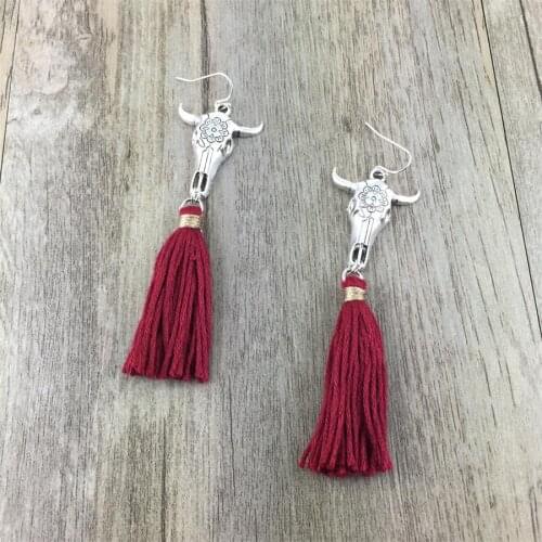 2018 Ethnic Bohemia Drop Dangle Long Rope Fringe Cotton Tassel Earrings Trendy Tauren Earrings for Women Fashion Jewelry