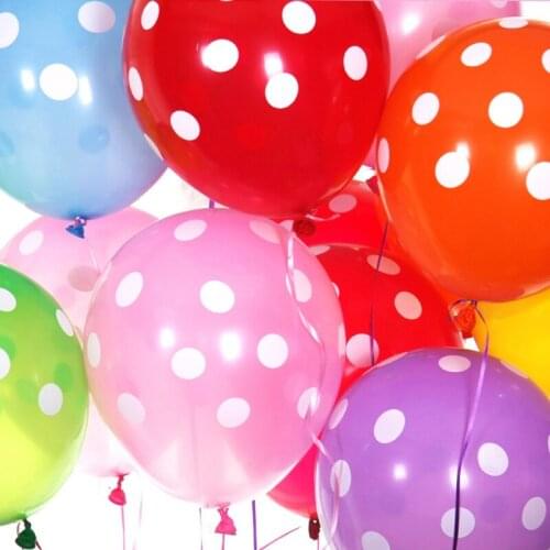 10pcs/lot Random Color Point Balloon Latex Balloons Inflatable Round Air Ball Wedding Happy Birthday Party Balloons Decoration