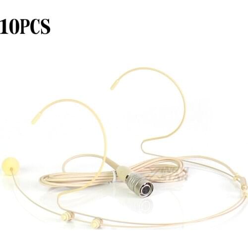 10Pcs Invisible 4 Pin Hirose Plug Earset Headworn Microphone Headset Mic For Audio Technica Wireless System Bodypack ATW 3000b