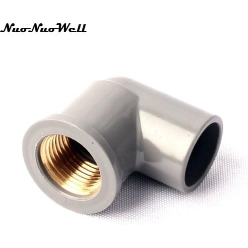 2pcs NuoNuoWell 1/2"-DN20 90 Degre Pipe Brass Female Thread Connector Garden Hose Parts Irrigation Watering System Fittings