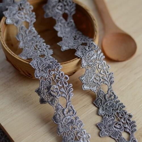 5m/lot 3.5cm gray embroidery small flower lace accessories exquisite water-soluble lace embroidery lace SC523