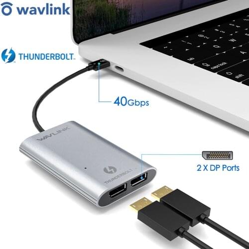 Thunderbolt 3 USB-C Dual 4K DisplayPort Adapter USB C HUB Type-C Connector Support 4K@60Hz Ultra HD Displays Type C Adapter