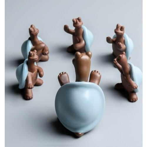 Free Shipping Purple Clay Buddhist Mood Tai Ji Tortoise Tea Pets Creative Cute Handmade Ornaments Tea Ceremony Tea Accessories