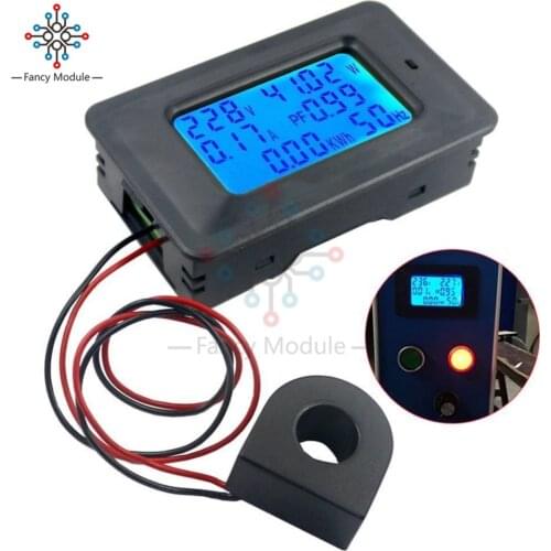 6 IN 1 LCD Digital AC 20A 100A 110V 220V Voltage Energy Meter Voltmeter Ammeter Power Current Panel Watt Combo Indicator