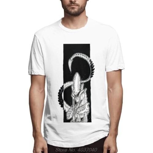 Anime For Men Alien Xenomorph Monster T-shirt Classic Men O-neck Tee Shirt Pure Cotton Tshirt Harajuku