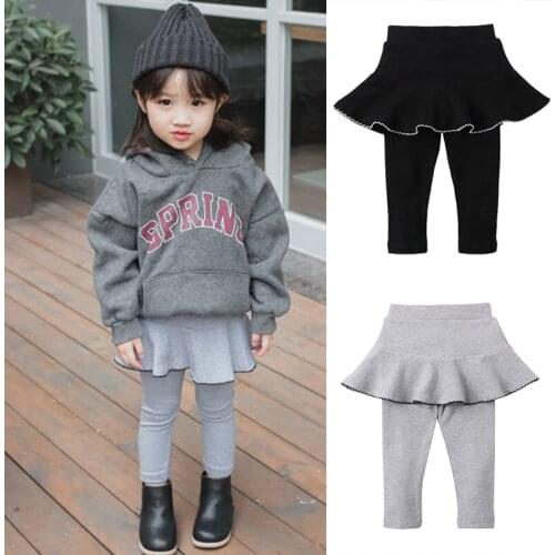 Cotton Girls Pants Kids Skirt-leggings 0-5Y Kids Clothing Autumn Cotton Leggings Warm Baby Girl Skirt-pants High Quality