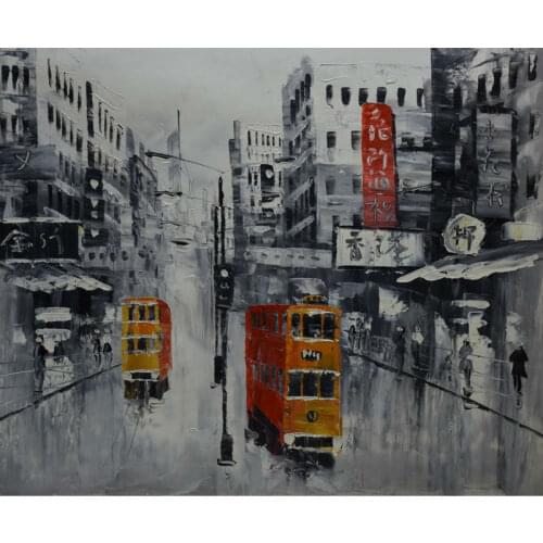 Paintings oil on canvas hand painted home decor modern art painting Old s Hong kong Wall picture decoration