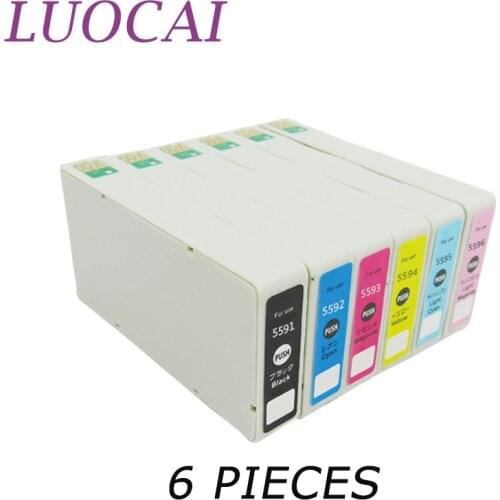6 Pieces t5591 LuoCai Ink Cartridges Compatible For Epson T5591 T5592 T5593 T5594 T5595 T5596 Stylus Photo RX700 Printers