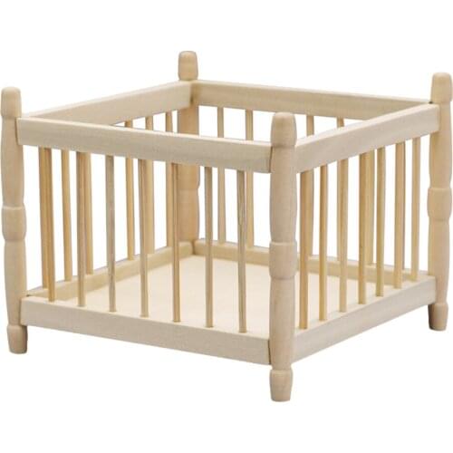 1/12 Scale Doll House Baby Bed Miniature Mini Furniture Model for Kids Life Scene Decoration Crafts Ornament Accessories Gifts