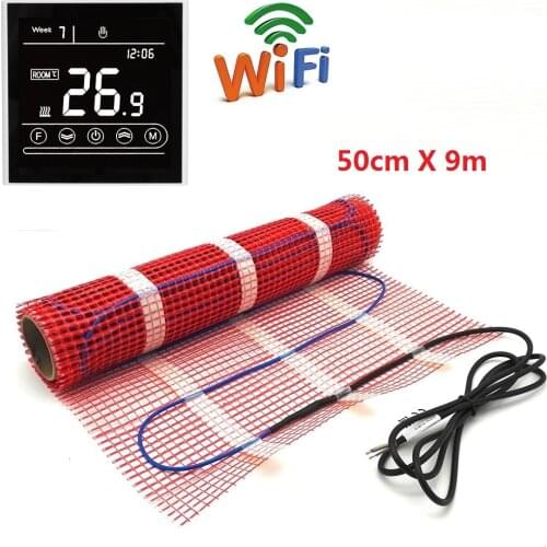 50cmX9m 150w/m2 Warm Floor Heating Mat 4.5 Square Meters Electric Heater Under Tile