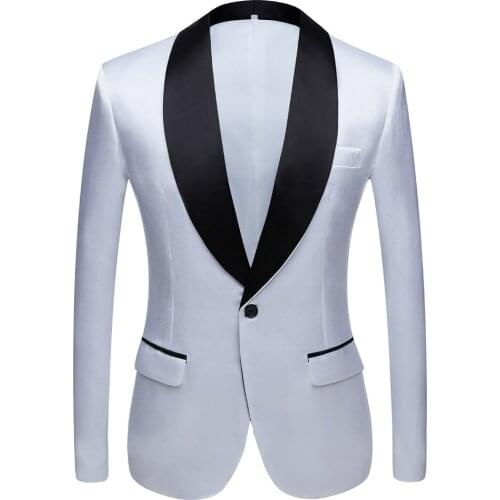 Mens bright face embossed suit White Coat 2020 Custom Made Casual Wedding Prom Groom Blazer Jacket