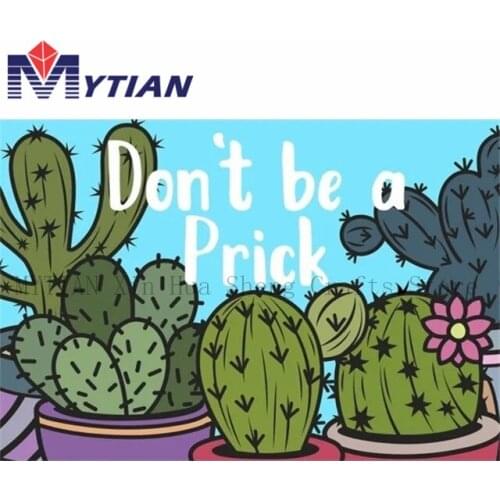 5D Diamond Painting Kit Desert Cactuses Diamond Embroidery Don`t be a Prick Cross Stitch DIY Rhinestone Mosaic Wall Decoration