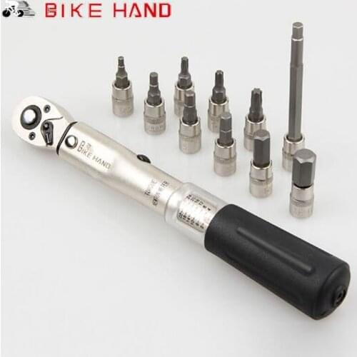 BIKEHAND Bicycle Repair Tools Kit Bike Torque Wrench Allen Key Tool Socket Set Road MTB Bike Tools 1/4'' Torque Fix Set 2-24 NM