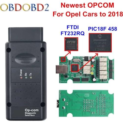 Newest 2018 OPCOM V1.95 PIC18F458 FTDI FT232RQ Chip OP COM SW 170823C OBD2 Scanner Car Diagnostic Tool