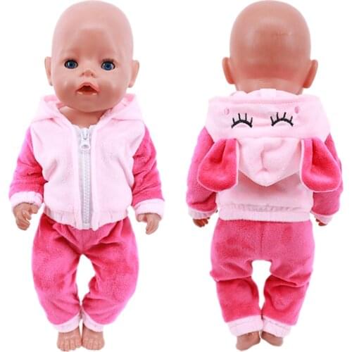 Cute Animal Embroidery Doll Clothes For 18 Inch American Doll Girl Toy 43 cm Born Baby Clothes Accessories Our Generation Nenuco