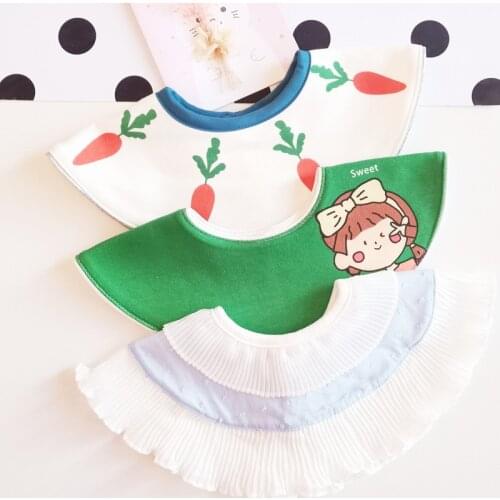 Autumn and winter baby 360 bib princess baby cotton saliva towel girls lace palace style bib year old fake collar