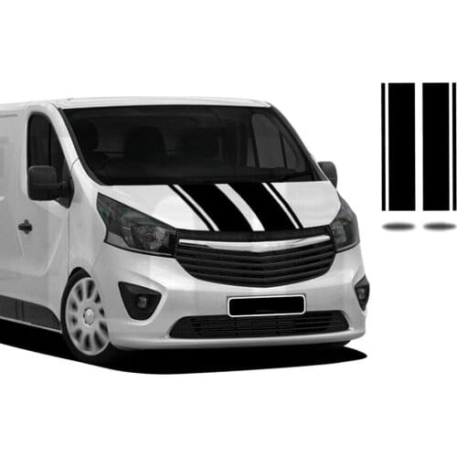 Stripes Bonnet Stickers Decals for Vauxhall Vivaro Camper Motorhome SWB LWB MK2