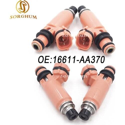 4PCS Pink Fuel Injector For Subaru STI WRX Forester Impreza 2.5L 2.0L 16611-AA370 16611AA370 195500-3910 16611-AA510 1955003910