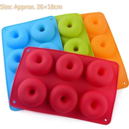 6-Cavity Mini Donut Dessert Baking Pan Silicone Mould Bakeware Chocolate Donut Biscuit Cake Silicone Mold Tools