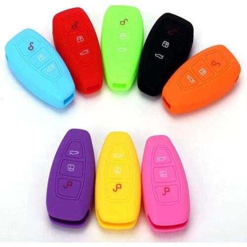 Replacement Silicone Cover Car Key Case for Ford Fiesta Focus Mondeo Ecosport Kuga Titanium Fob Remote Key Case Protector