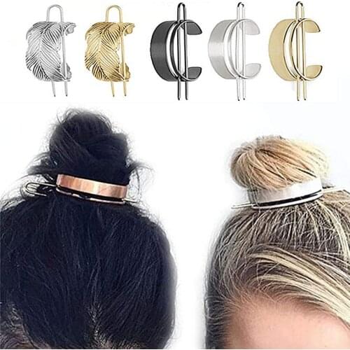 Hair Sticks Feather Bun Cuff Leaf HairPin Set Women Unique Wedding Hair Accessories for Women Retro Hair Pins Cage Femme Jewelry
