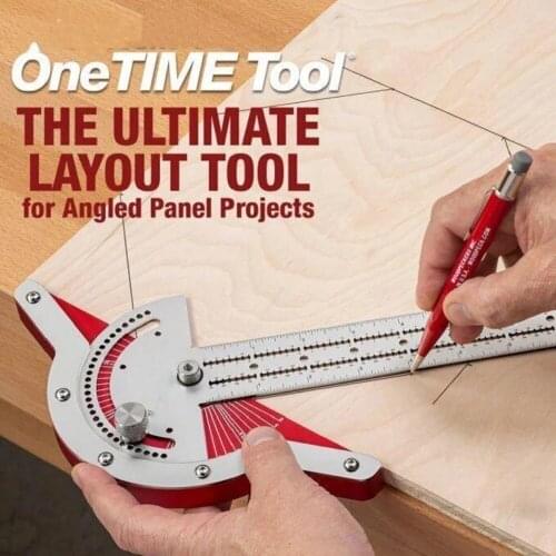 1PCS 10in-20in Woodworkers Edge Rule Efficient Protractor Angle Woodworking Ruler Angle Measure Stainless Steel Carpentry Tools