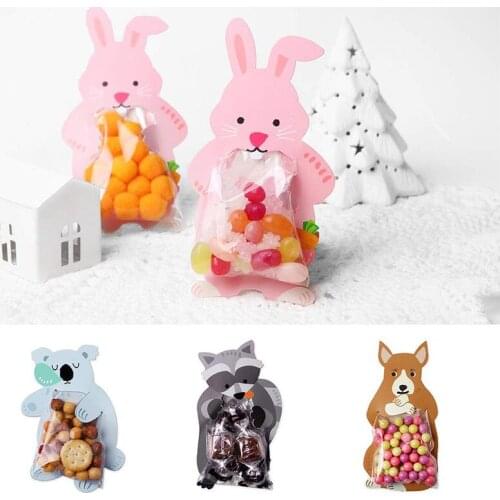 10pcs/Set Cute Animal Mini Candy Bags Festival Decorations Gift Bags Kids Party Halloween Easter Christmas Candy Gifts Bags
