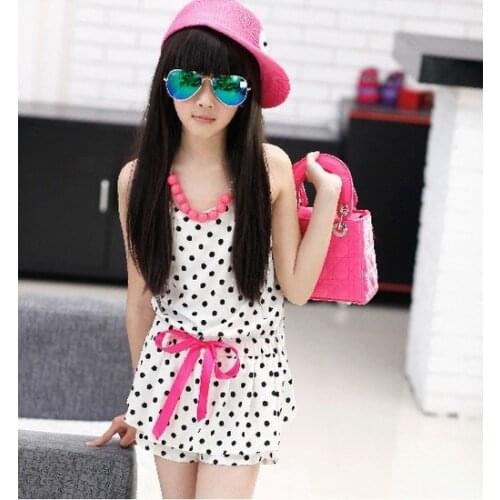 2015 New Fashion summer girls clothing set kids children girls shorts jumpsuit one piece Halter top and jumpsuit overalls 6-10Y