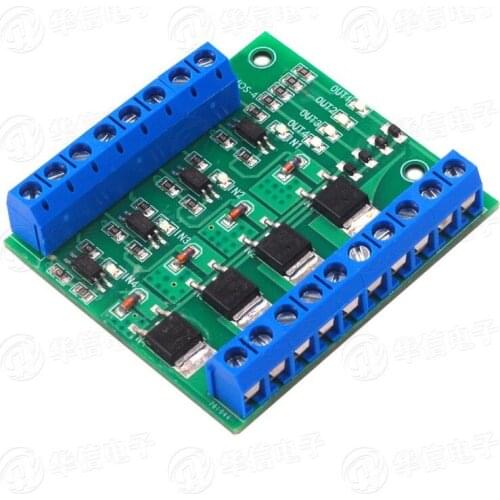4-channel mos tube/FET module PLC amplifier board/driver module optocoupler isolation DC